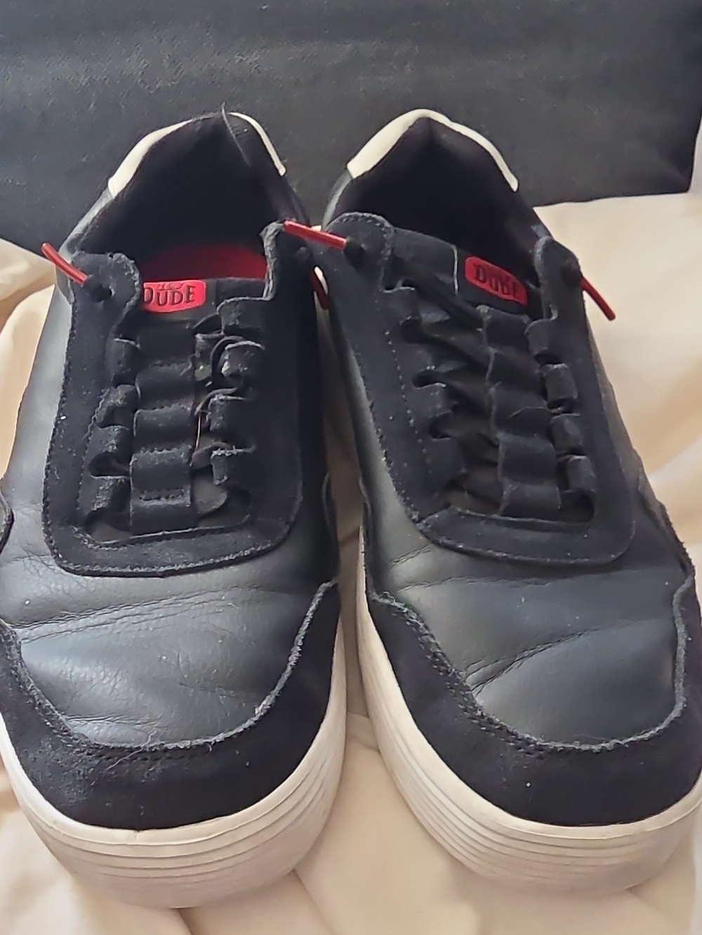 Black Casual Leather Skate Sneakers - Men's